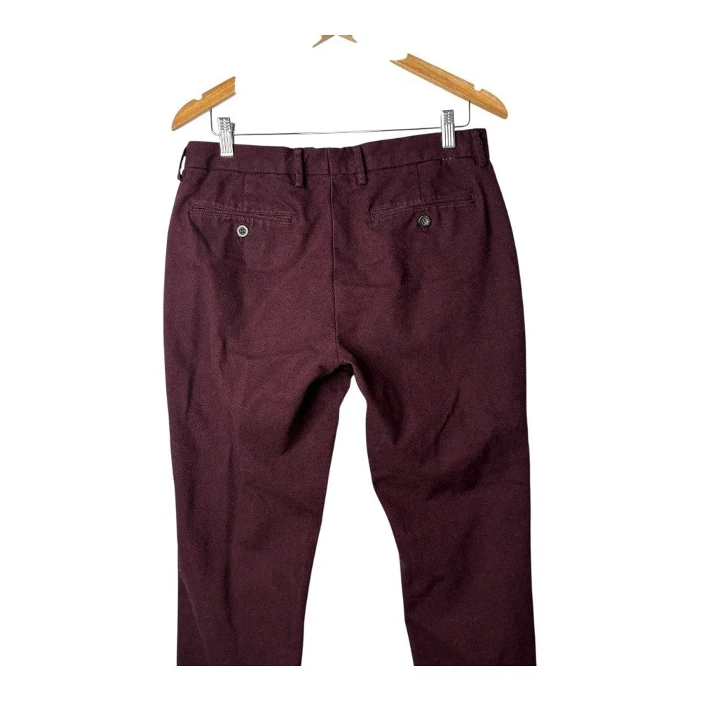 Old Navy Signature Slim Chino Pants‎ Mens 32x32 Maroon Burgundy Cotton Blend